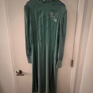 Vintage Turquoise Silk Dress
